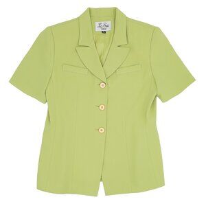 Elegant Collared Blouse for Women Medium Short Sleeve‎ Button-Up Office Top